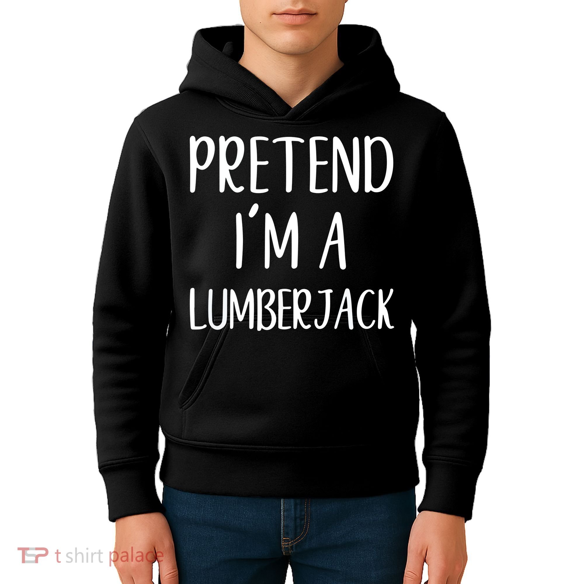 Lazy Halloween Costume Pretend I'm A Lumberjack Kids Hoodie