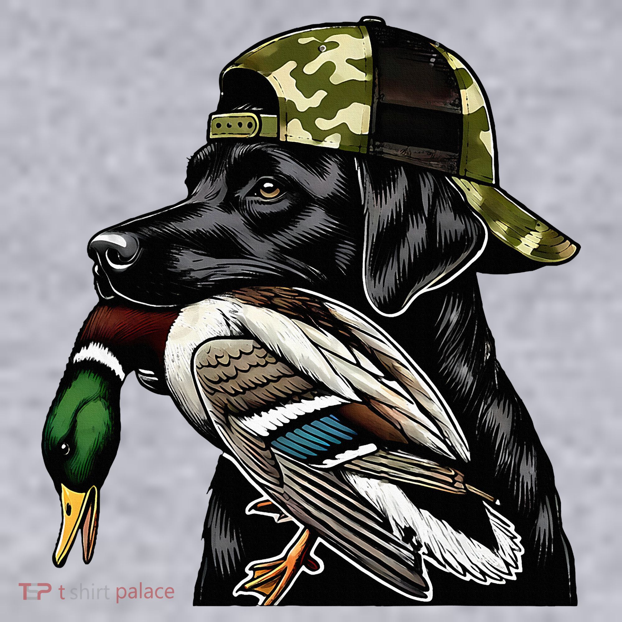 Labrador Hunting Dog With Duck Hello Hunting Season Women's Racerback Cropped Tank