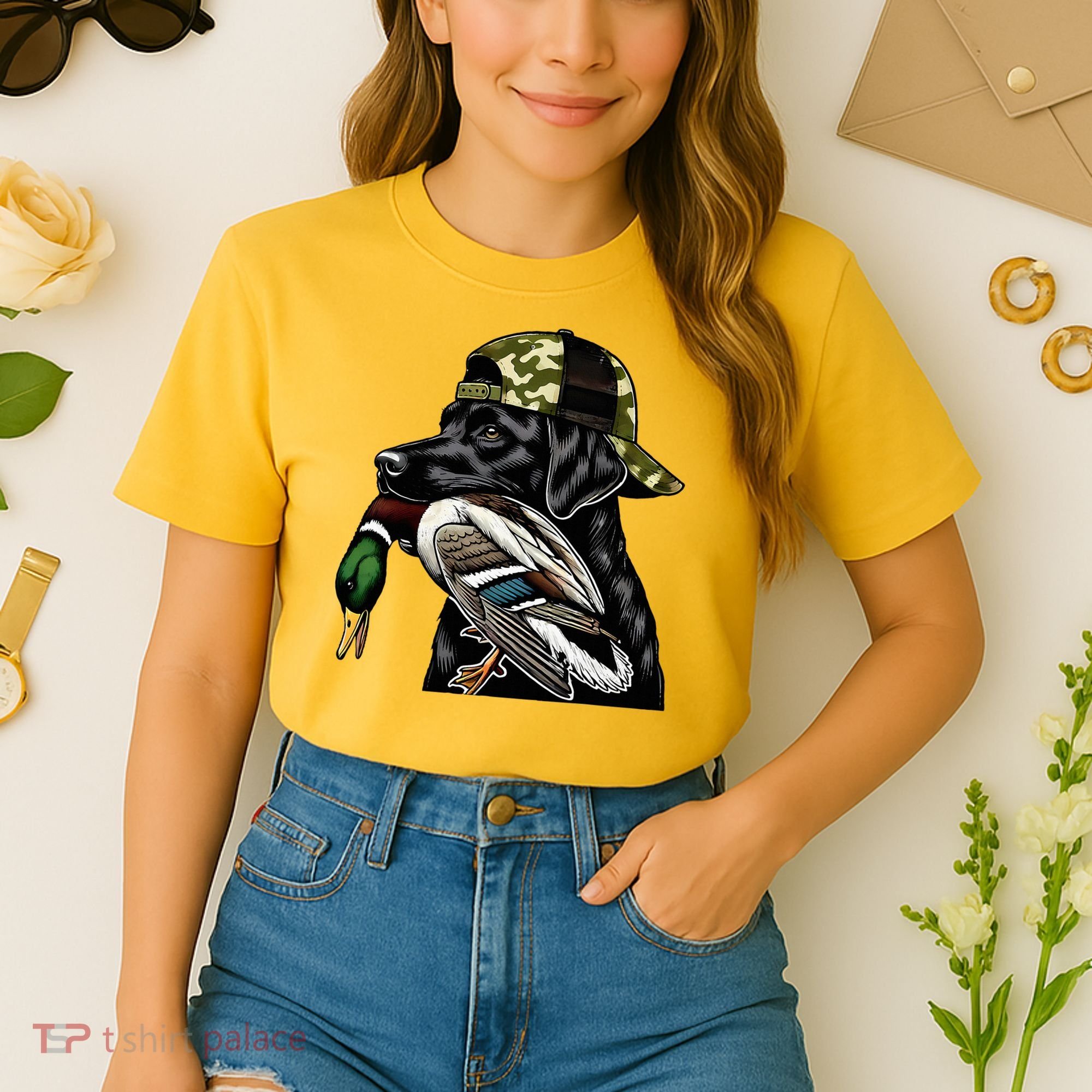 Labrador Hunting Dog With Duck Hello Hunting Season Comfort Colors Boxy T-Shirt