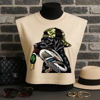 Labrador Hunting Dog With Duck Hello Hunting Season Garment-Dyed Women's Muscle Tee thumb 3