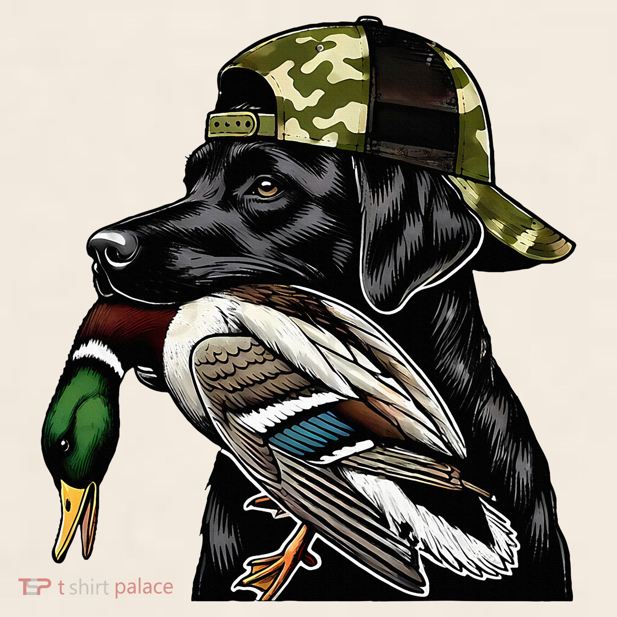 Labrador Hunting Dog With Duck Hello Hunting Season Garment-Dyed Women's Muscle Tee