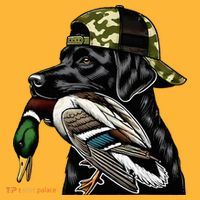 Labrador Hunting Dog With Duck Hello Hunting Season Pom Pom 12in Knit Beanie thumb 2