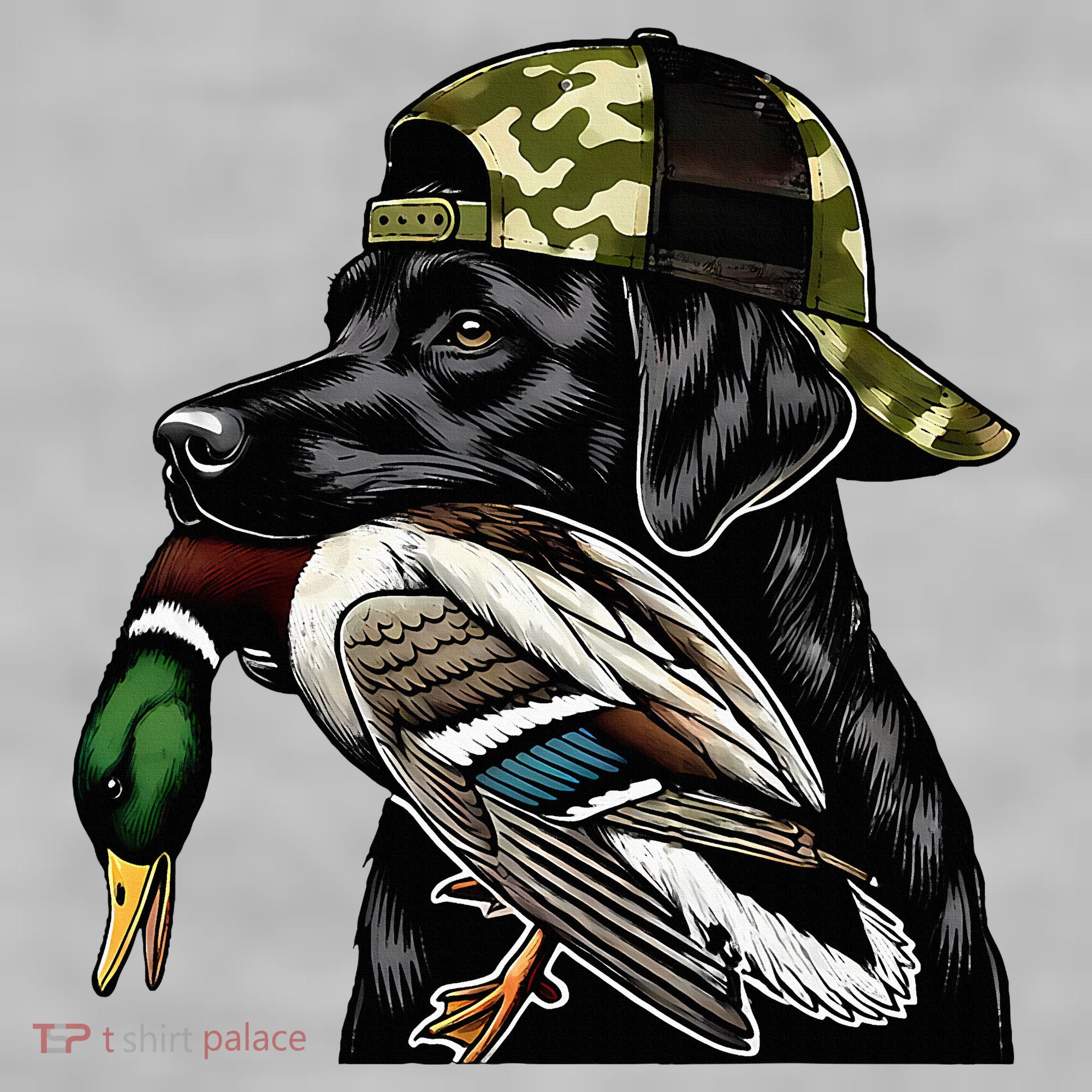 Labrador Hunting Dog With Duck Hello Hunting Season Ladies PosiCharge Tri-Blend Wicking Tank