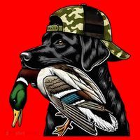 Labrador Hunting Dog With Duck Hello Hunting Season Santa Hat thumb 1