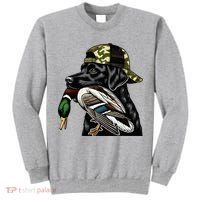 Labrador Hunting Dog With Duck Hello Hunting Season Tall Sweatshirt thumb 0