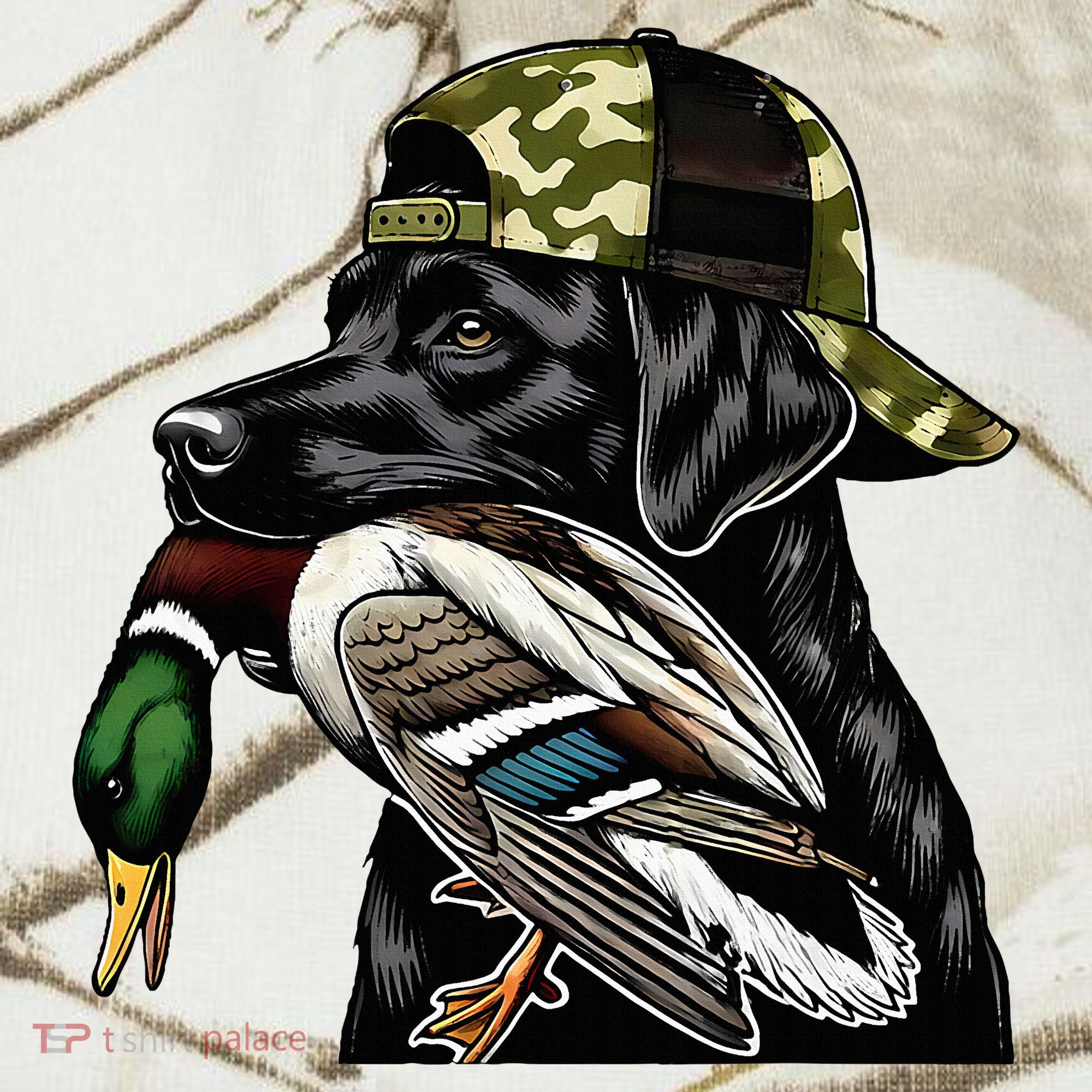 Labrador Hunting Dog With Duck Hello Hunting Season Kati Licensed 12" Camo Cuffed Beanie