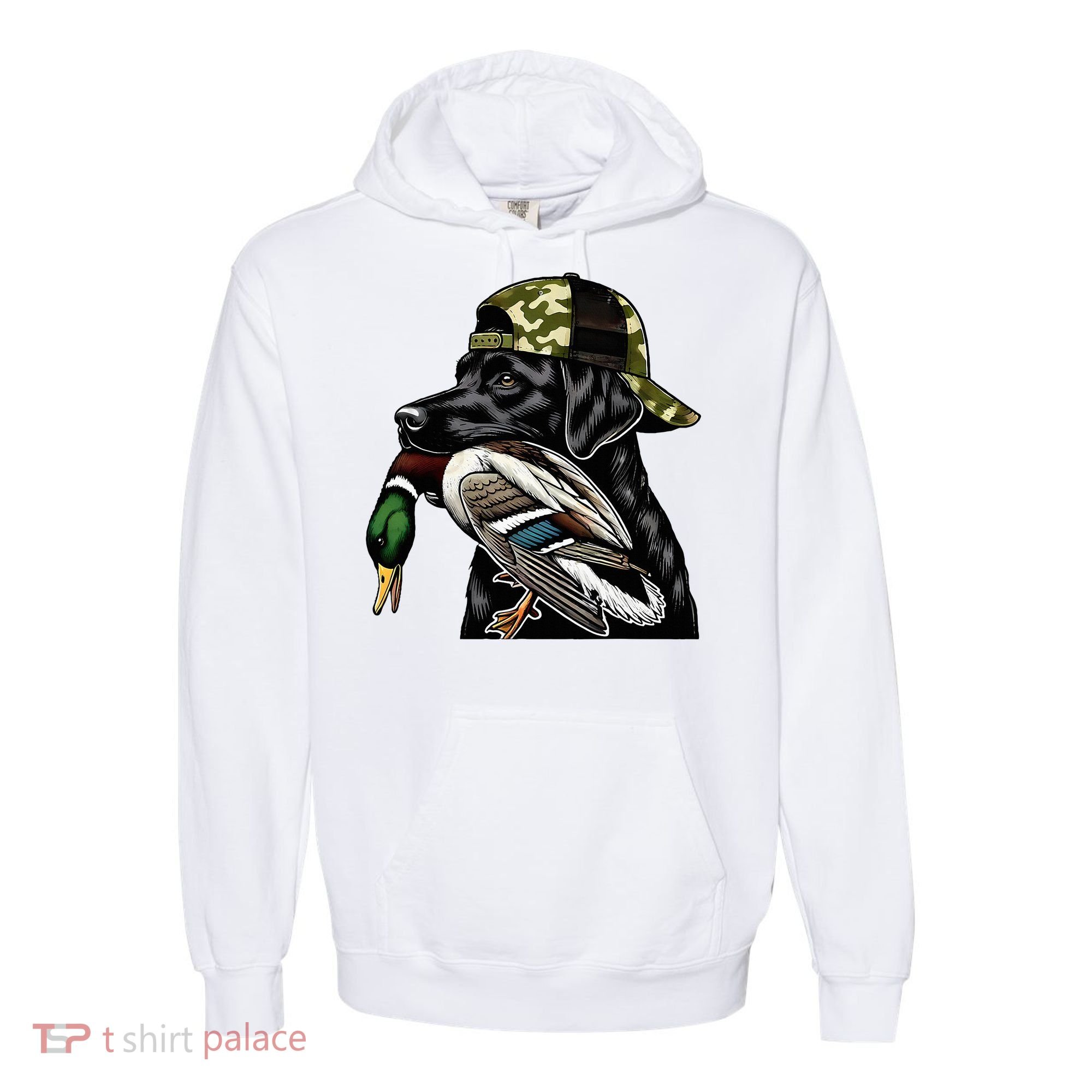 Labrador Hunting Dog With Duck Hello Hunting Season Comfort Colors Garment-Dyed Hooded Sweatshirt
