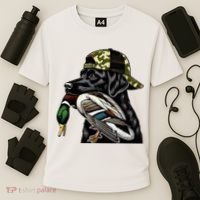 Labrador Hunting Dog With Duck Hello Hunting Season Cooling Performance Crew T-Shirt thumb 3
