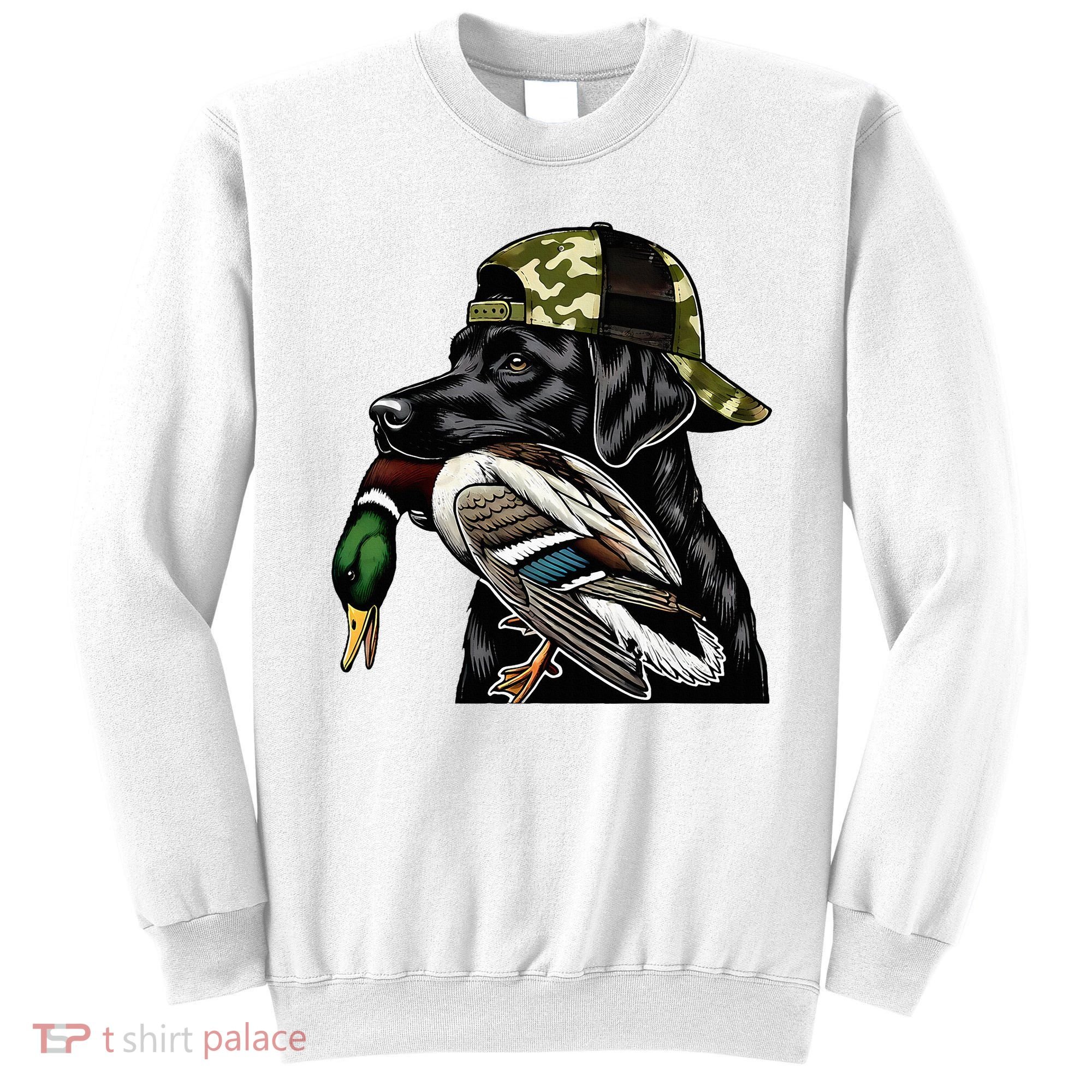 Labrador Hunting Dog With Duck Hello Hunting Season Sweatshirt