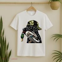 Labrador Hunting Dog With Duck Hello Hunting Season T-Shirt thumb 2