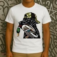 Labrador Hunting Dog With Duck Hello Hunting Season T-Shirt thumb 3