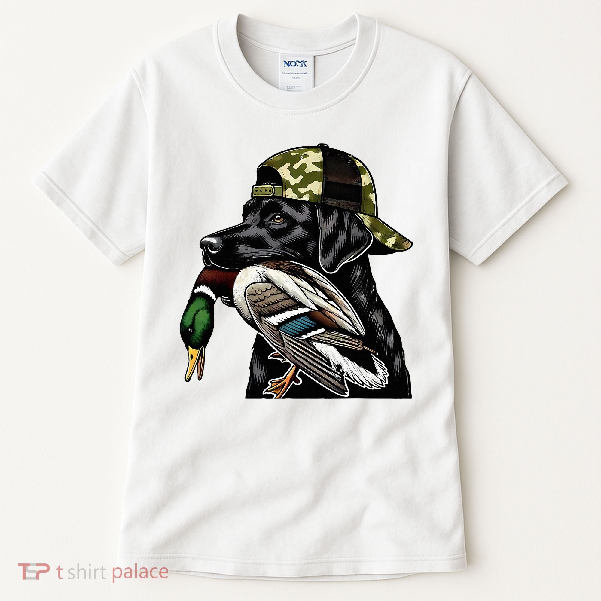 Labrador Hunting Dog With Duck Hello Hunting Season Tall T-Shirt