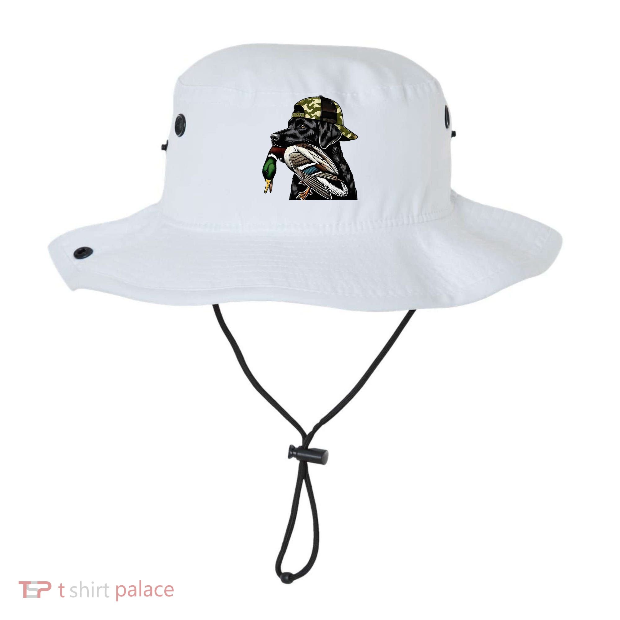 Labrador Hunting Dog With Duck Hello Hunting Season Bucket Hat