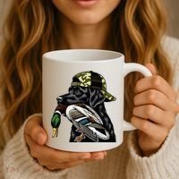 Labrador Hunting Dog With Duck Hello Hunting Season Coffee Mug thumb 3