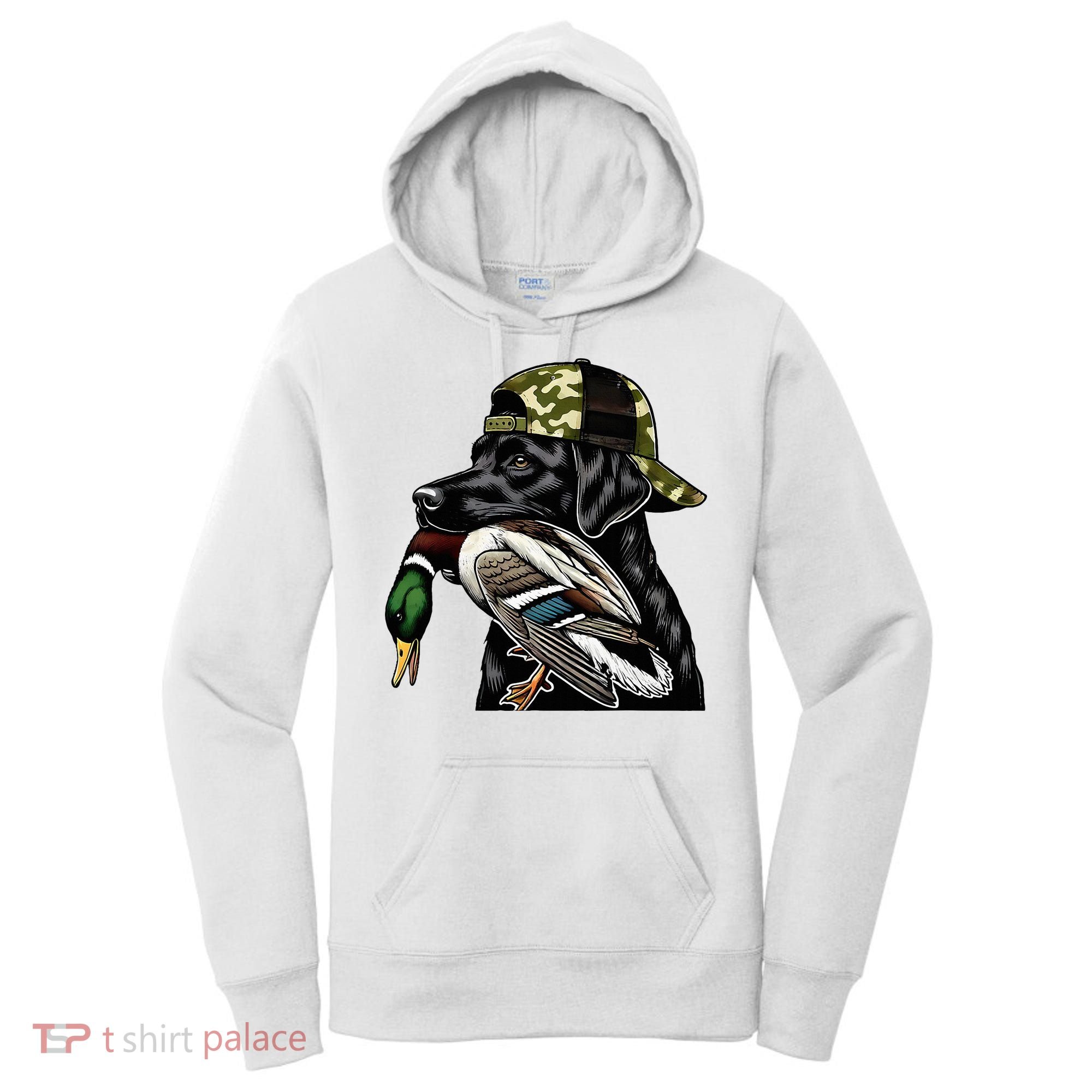 Labrador Hunting Dog With Duck Hello Hunting Season Women's Hoodie