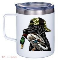 Labrador Hunting Dog With Duck Hello Hunting Season 12oz Stainless Steel Coffee Mug thumb 2