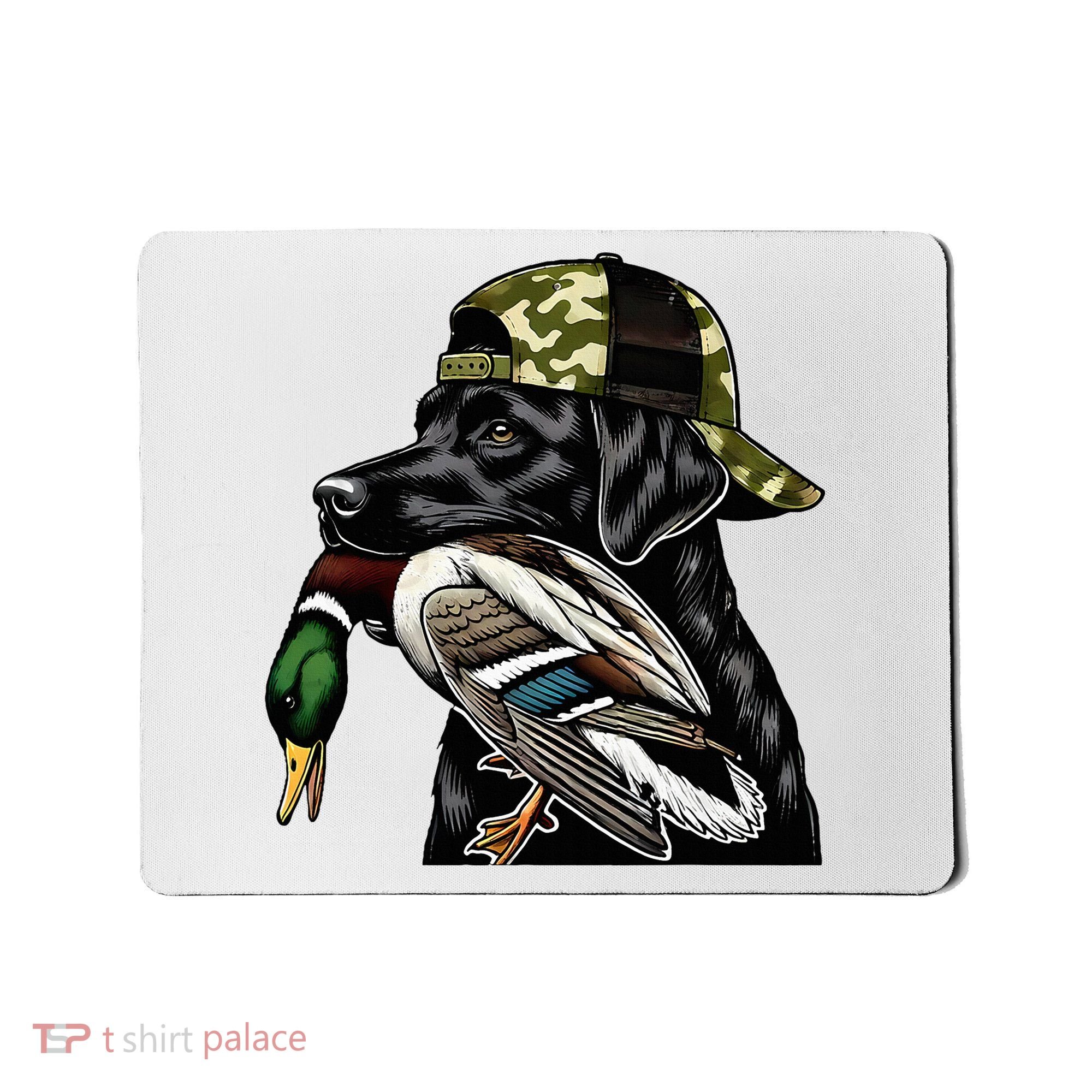 Labrador Hunting Dog With Duck Hello Hunting Season Mousepad