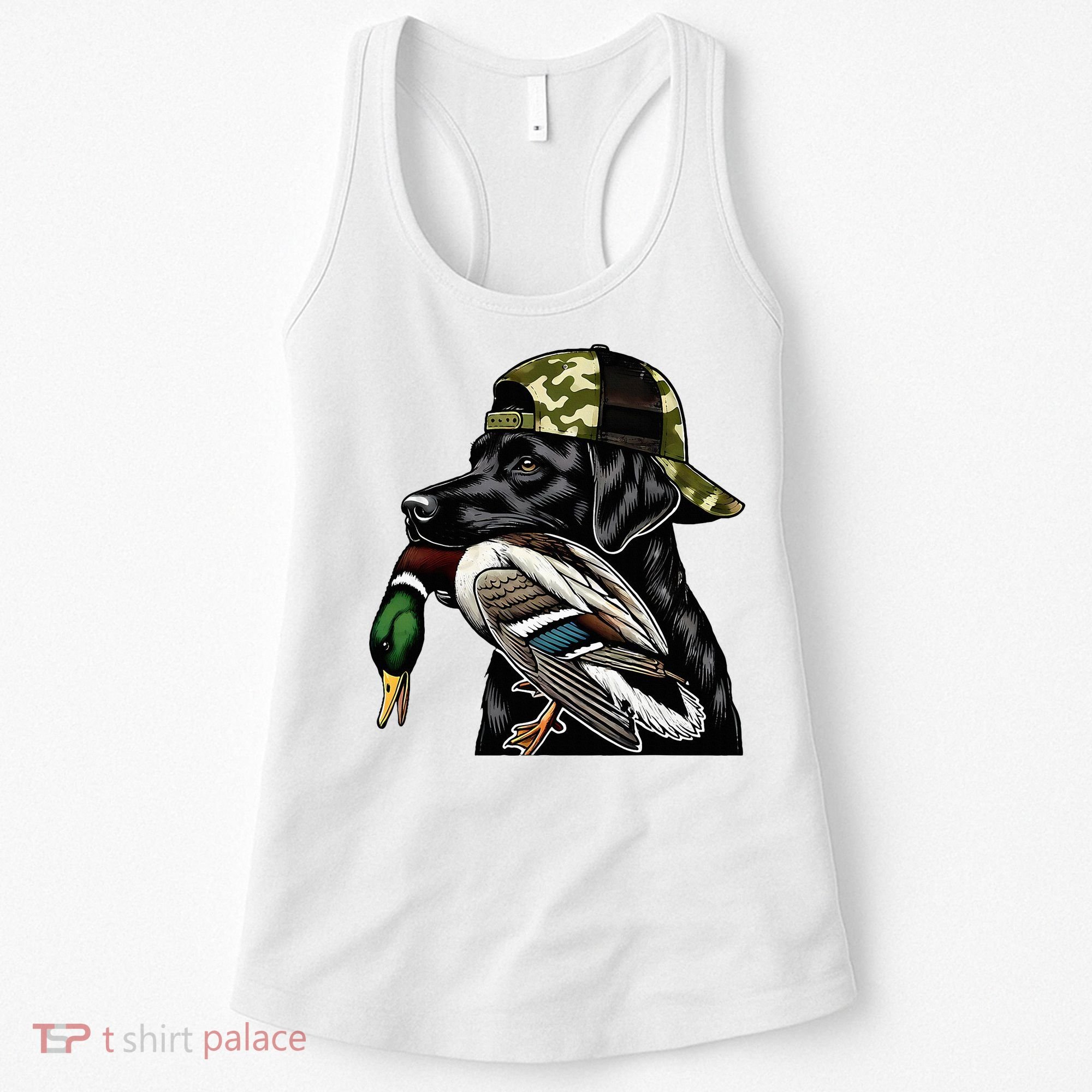 Labrador Hunting Dog With Duck Hello Hunting Season Women's Tank Top