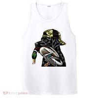 Labrador Hunting Dog With Duck Hello Hunting Season PosiCharge Competitor Tank thumb 0