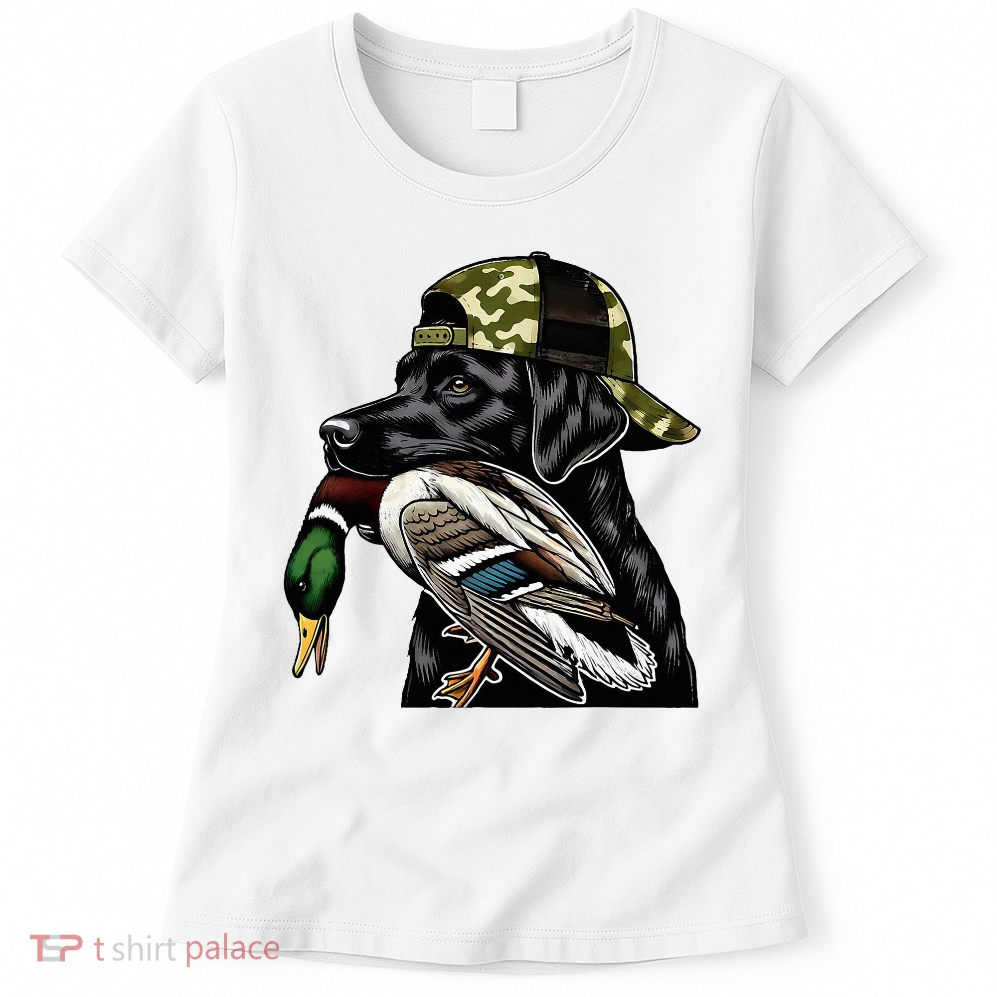 Labrador Hunting Dog With Duck Hello Hunting Season Women's T-Shirt