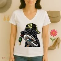 Labrador Hunting Dog With Duck Hello Hunting Season Women's V-Neck T-Shirt thumb 3