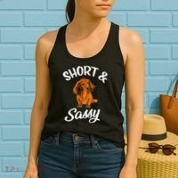 Long Haired Dachshund funny animal lovers Women's Tank Top thumb 2