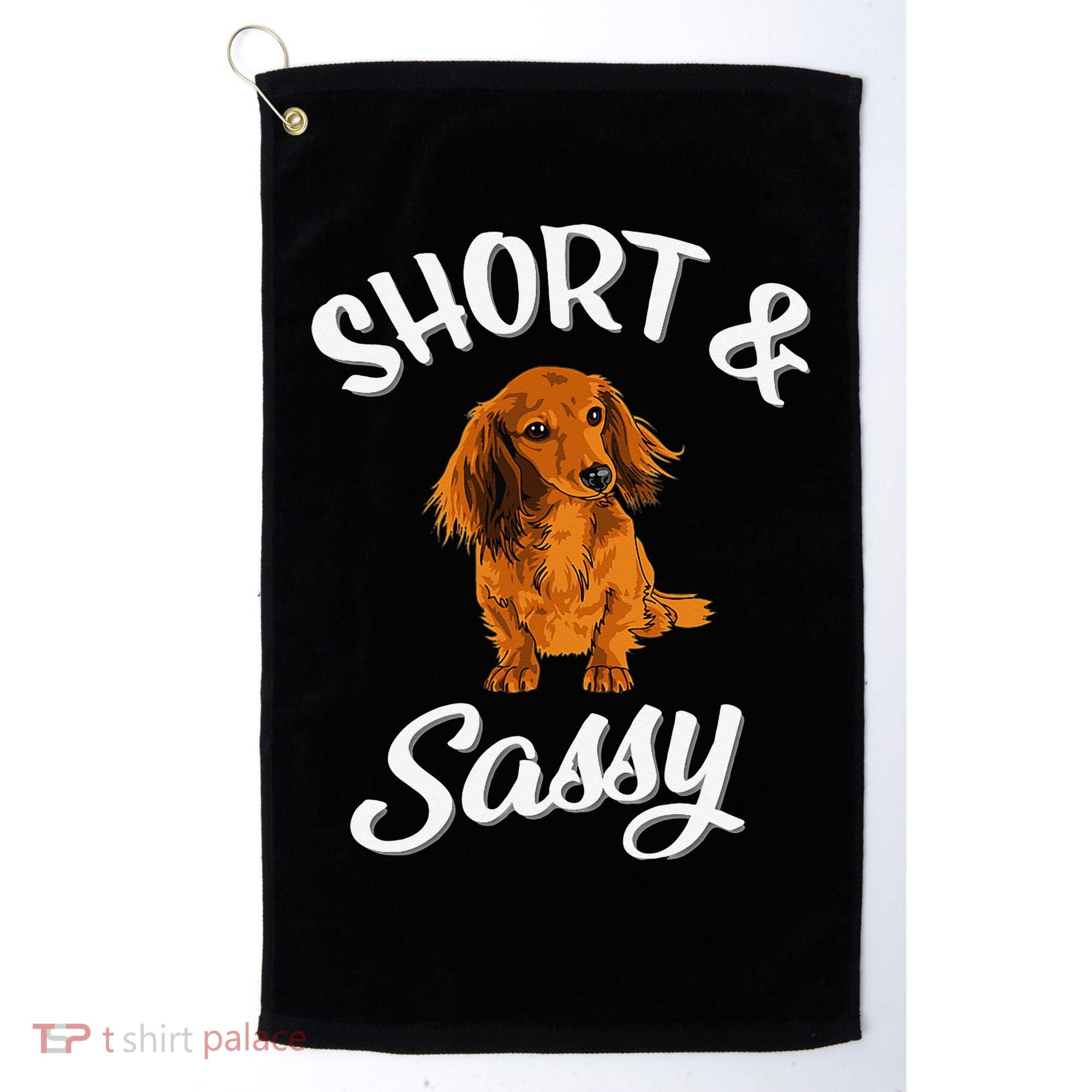 Long Haired Dachshund funny animal lovers Golf Towel
