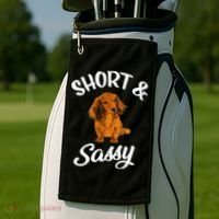Long Haired Dachshund funny animal lovers Golf Towel thumb 2