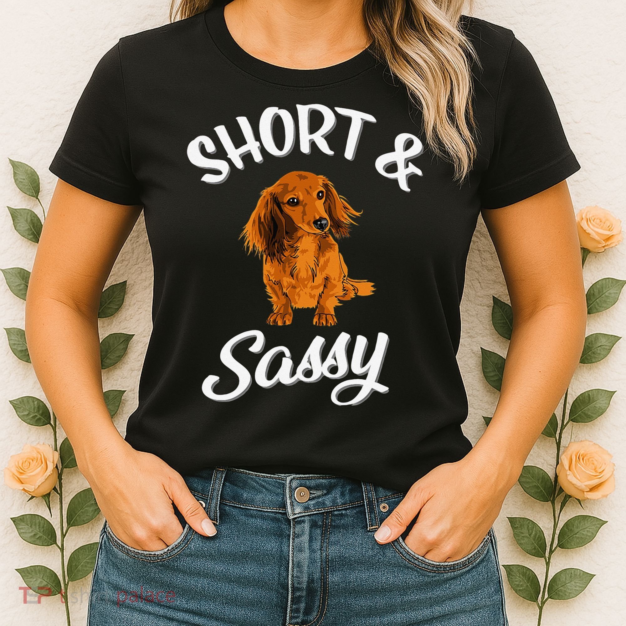 Long Haired Dachshund funny animal lovers Women's T-Shirt