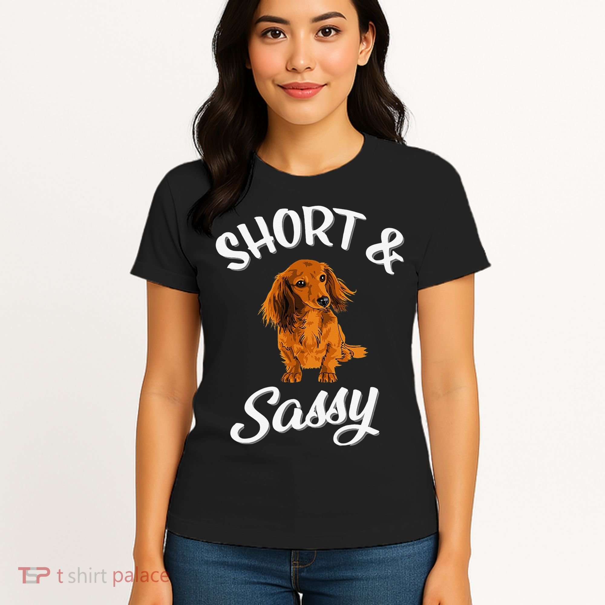 Long Haired Dachshund funny animal lovers Women's T-Shirt