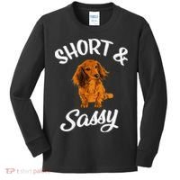 Long Haired Dachshund funny animal lovers Kids Long Sleeve Shirt thumb 0