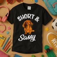 Long Haired Dachshund funny animal lovers Kids T-Shirt thumb 3