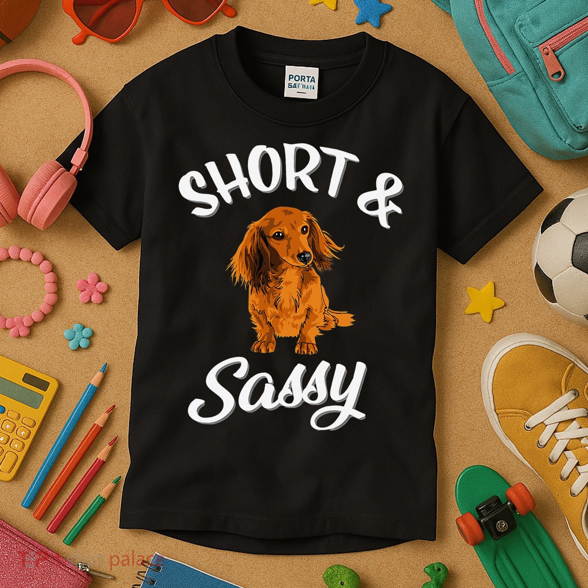 Long Haired Dachshund funny animal lovers Kids T-Shirt