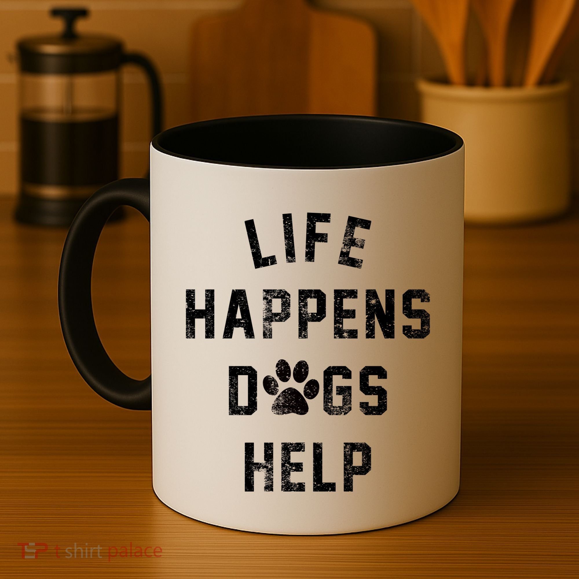 Life Happens Dogs Help Coffee Mug