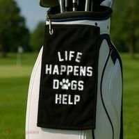 Life Happens Dogs Help Golf Towel thumb 2