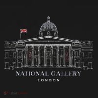 London Hand Drawing Of The National Gallery Building Great Women's Hoodie thumb 2