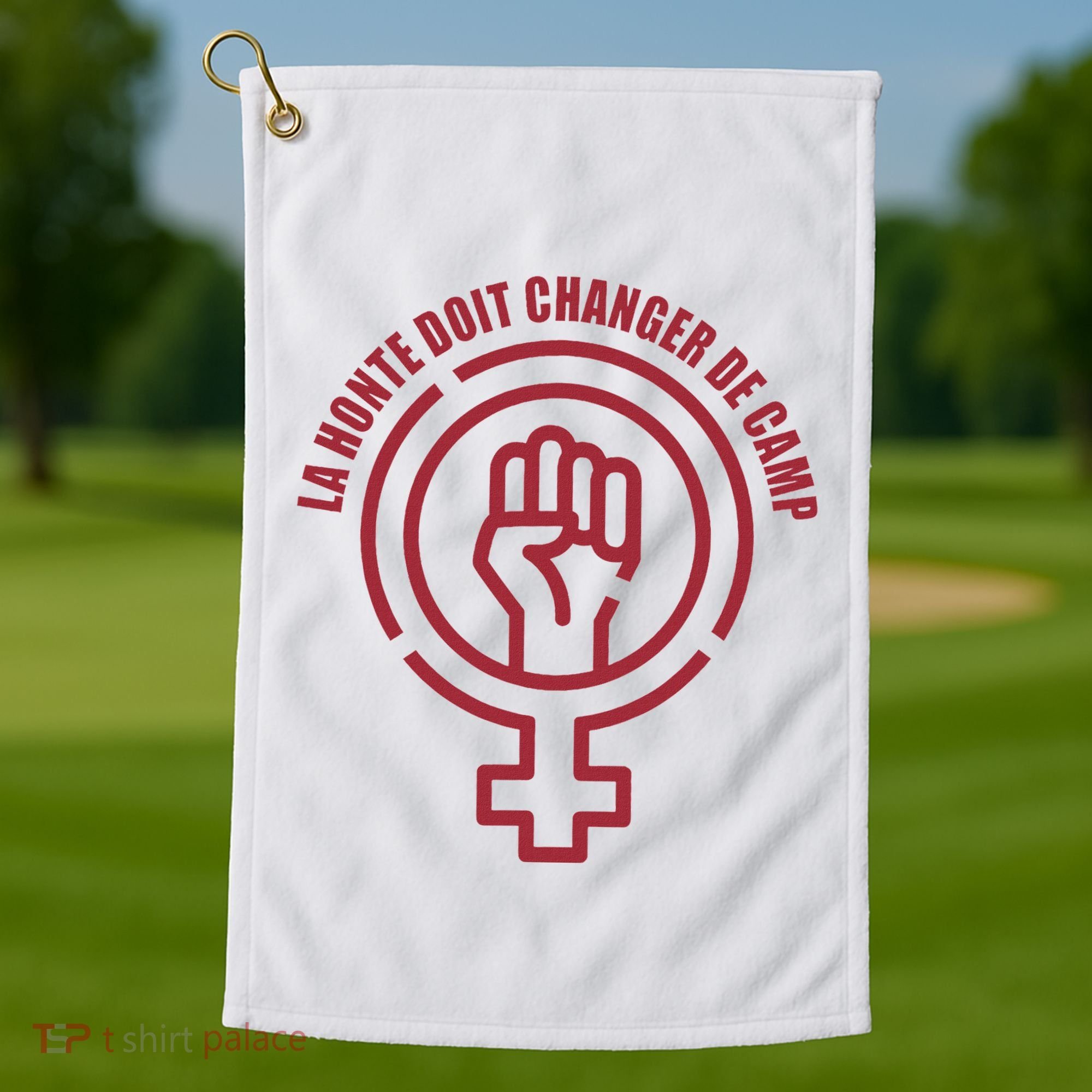 La Honte Doit Changer De Camp Feminist Gisele Pelicot Golf Towel
