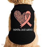 Leopard Heart Endometrial Cancer Awareness Peach Doggie Tank thumb 0