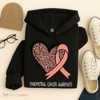 Leopard Heart Endometrial Cancer Awareness Peach Hoodie thumb 4