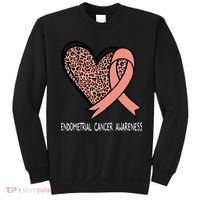 Leopard Heart Endometrial Cancer Awareness Peach Sweatshirt thumb 0