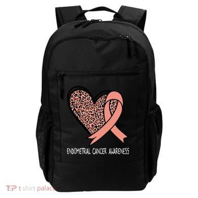Leopard Heart Endometrial Cancer Awareness Peach Backpack