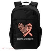 Leopard Heart Endometrial Cancer Awareness Peach Backpack thumb 0