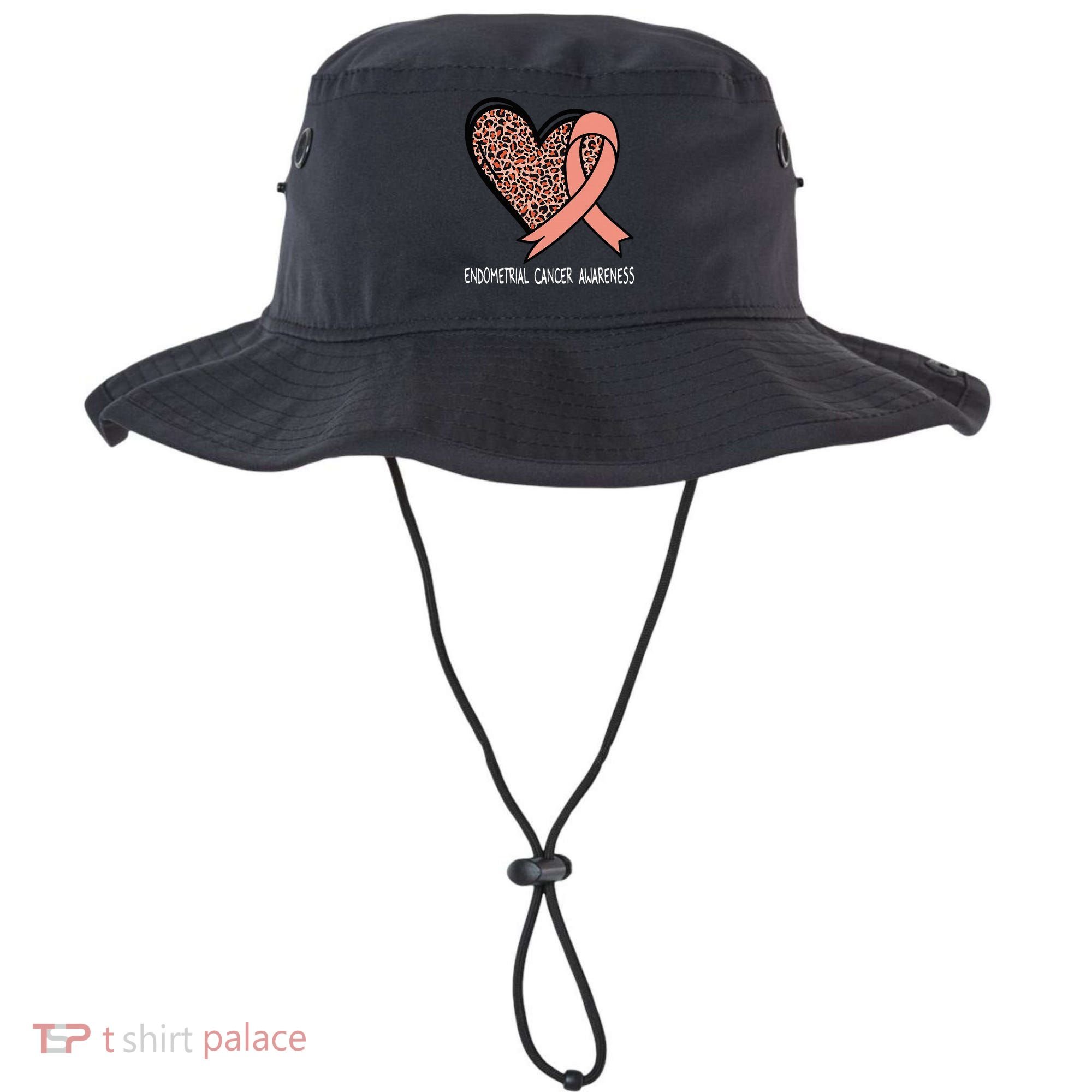 Leopard Heart Endometrial Cancer Awareness Peach Bucket Hat