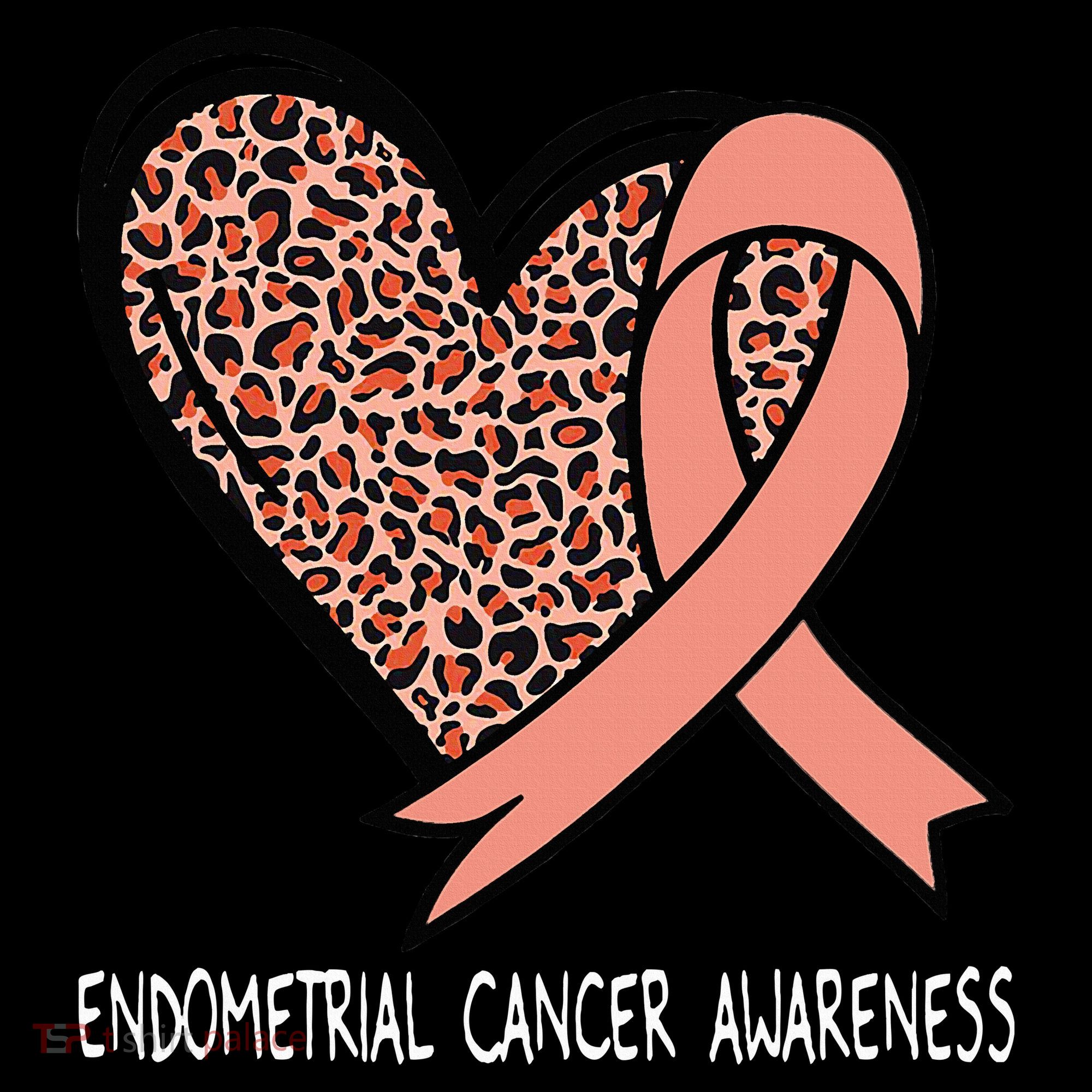 Leopard Heart Endometrial Cancer Awareness Peach Coaster