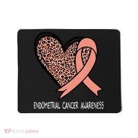 Leopard Heart Endometrial Cancer Awareness Peach Mousepad thumb 0