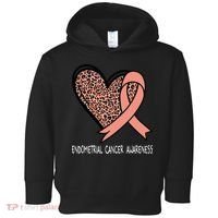 Leopard Heart Endometrial Cancer Awareness Peach Toddler Hoodie thumb 0