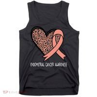 Leopard Heart Endometrial Cancer Awareness Peach Tank Top thumb 0