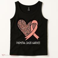 Leopard Heart Endometrial Cancer Awareness Peach Tank Top thumb 2