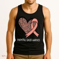 Leopard Heart Endometrial Cancer Awareness Peach Tank Top thumb 3