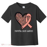 Leopard Heart Endometrial Cancer Awareness Peach Toddler T-Shirt thumb 0